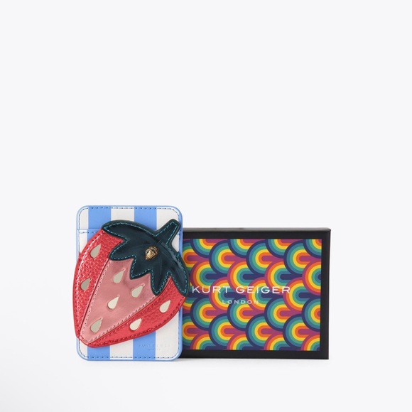 Kurt Geiger Strawberry Card Holder for Phone - Red, Pink, and Blue - Picture 1 of 4